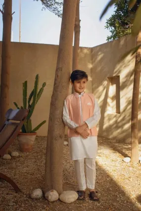 Shehrnaz - Khaadi Silk Kurta & Pyjama With Pink Waist Coat – SHKK-1099 - 3 Piece