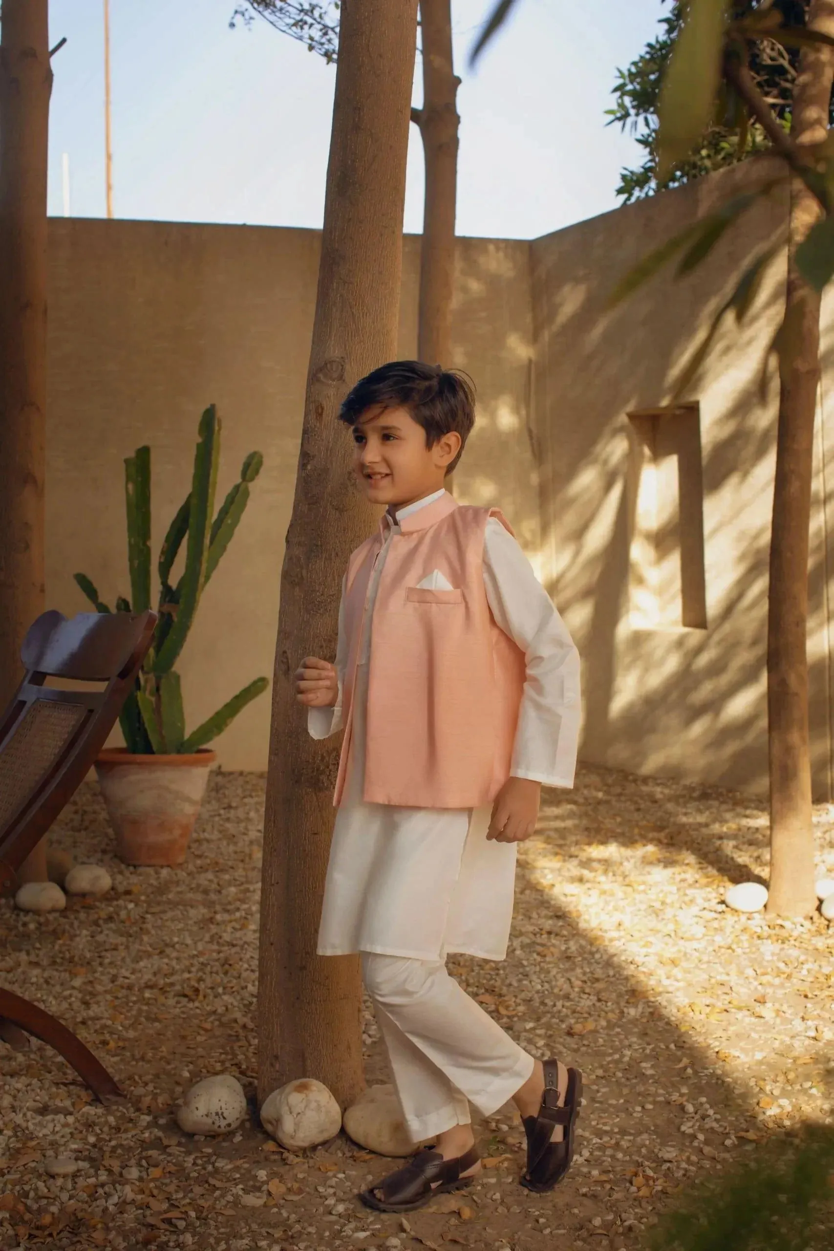 Shehrnaz - Khaadi Silk Kurta & Pyjama With Pink Waist Coat – SHKK-1099 - 3 Piece