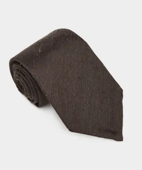 Silk Shantung Tie in Chocolate