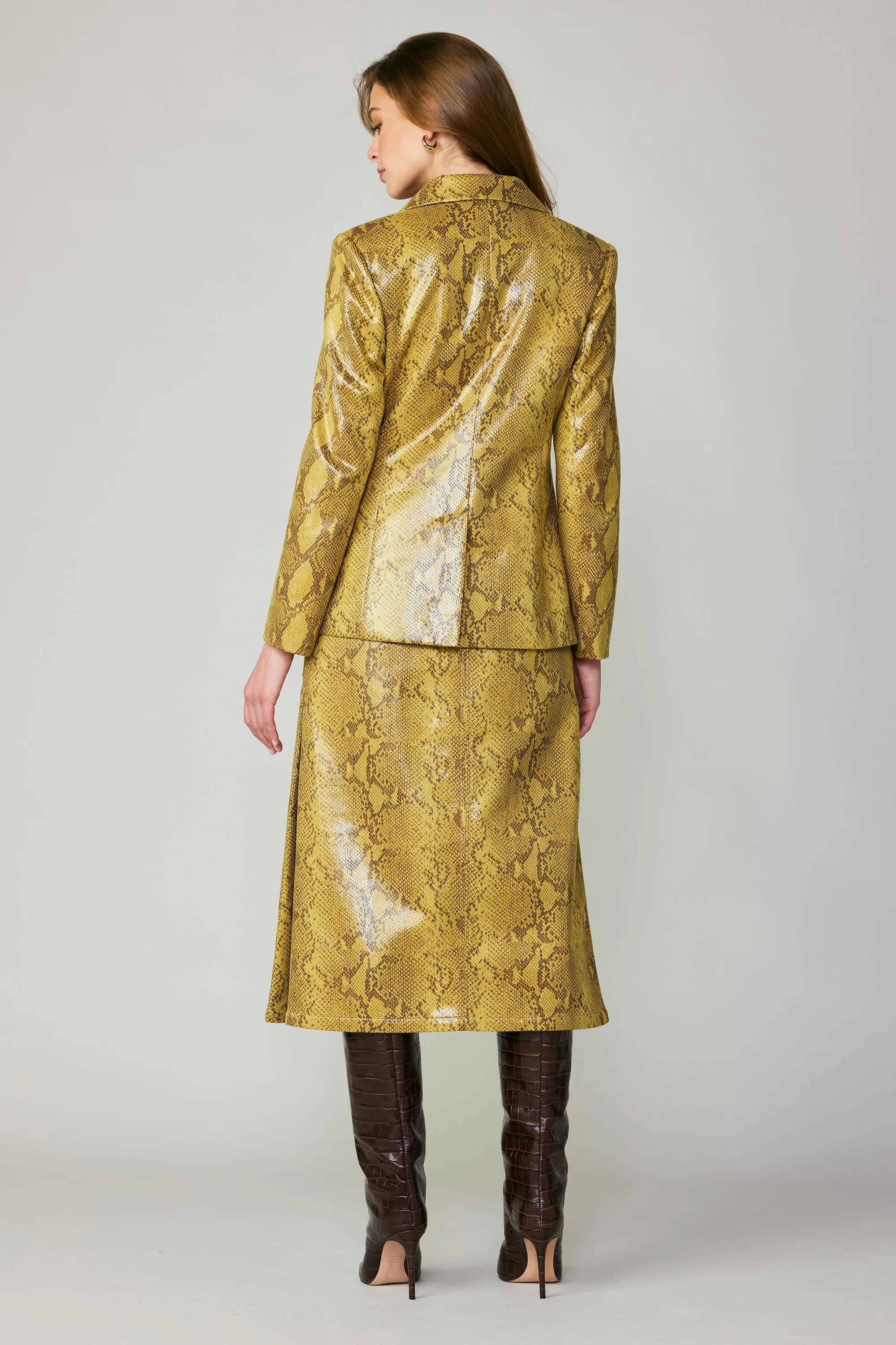 Snakeskin Welt Pocket Blazer