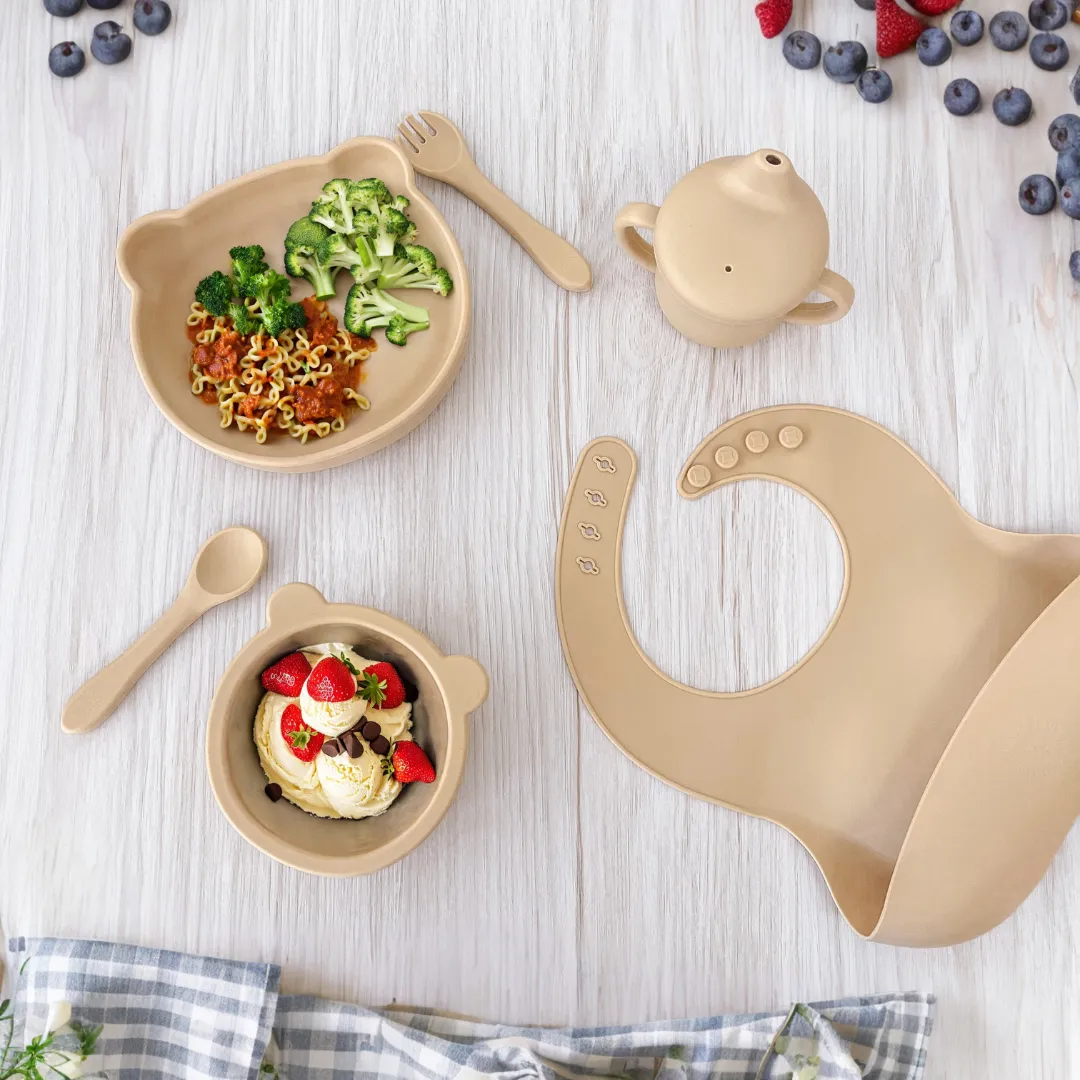 Sundae Bébé - Teddy Bear Picnic Silicone Dinner Set (Vanilla Bean)