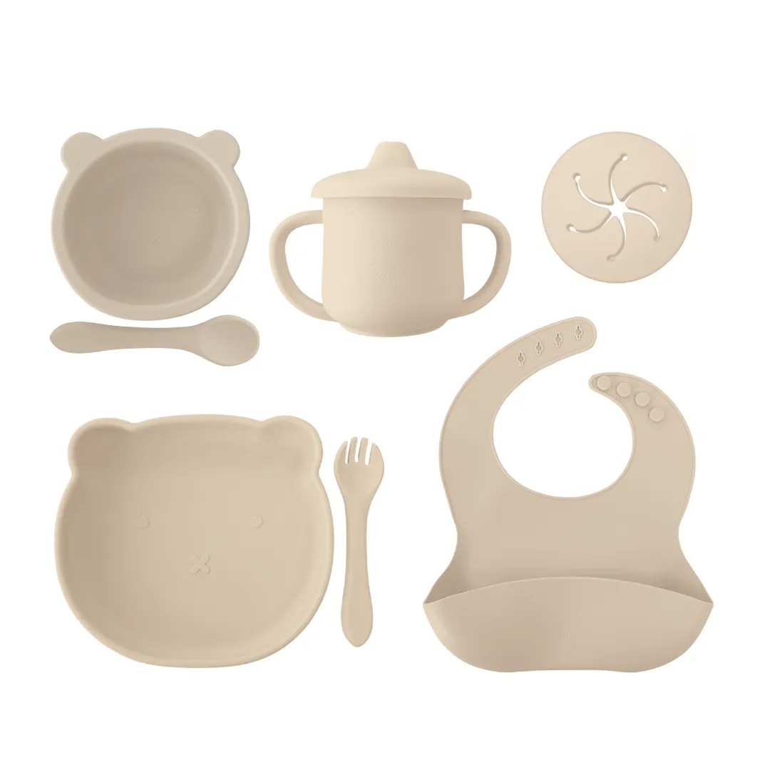 Sundae Bébé - Teddy Bear Picnic Silicone Dinner Set (Vanilla Bean)