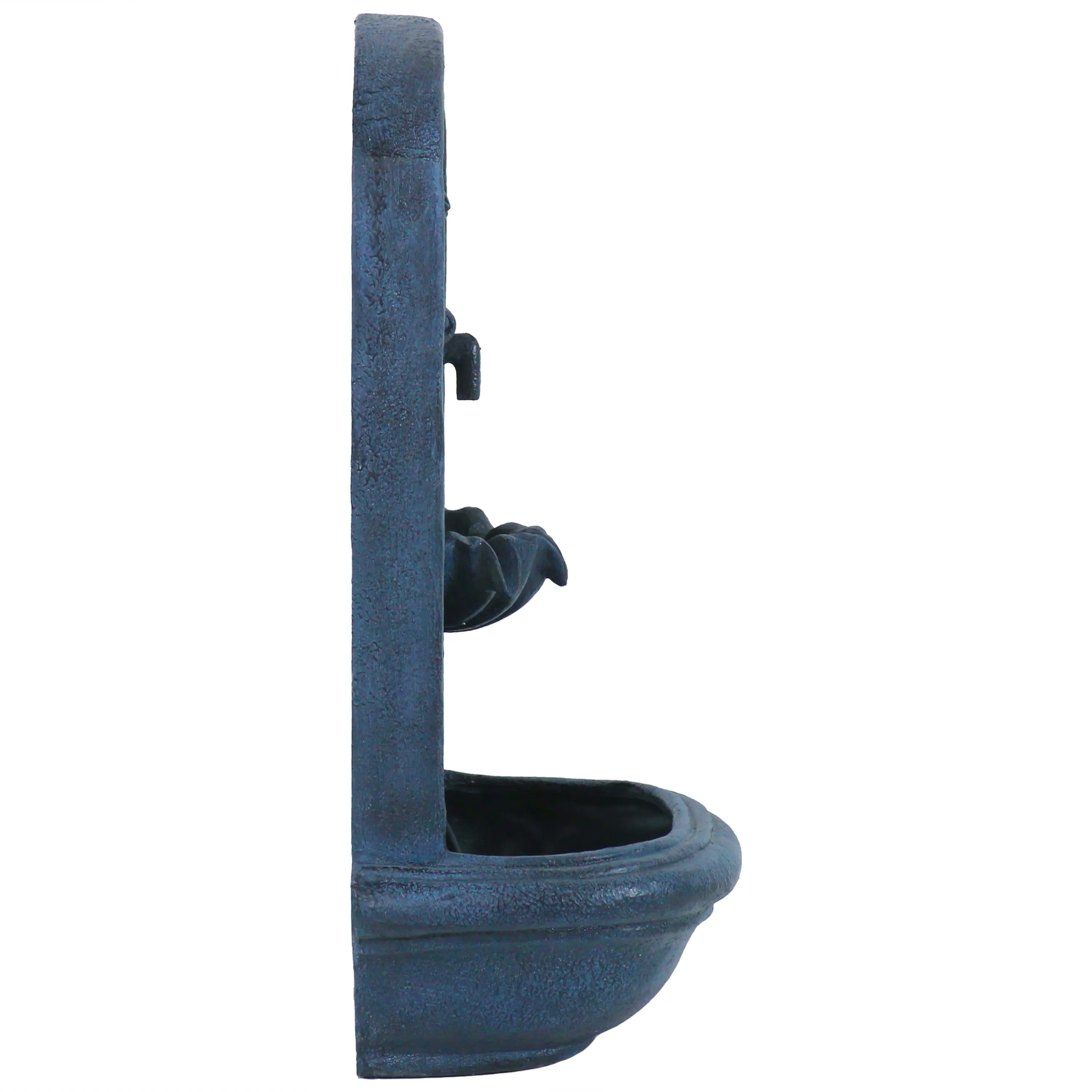 Sunnydaze Seaside Outdoor Solar Wall Fountain with Battery Backup - 27" H