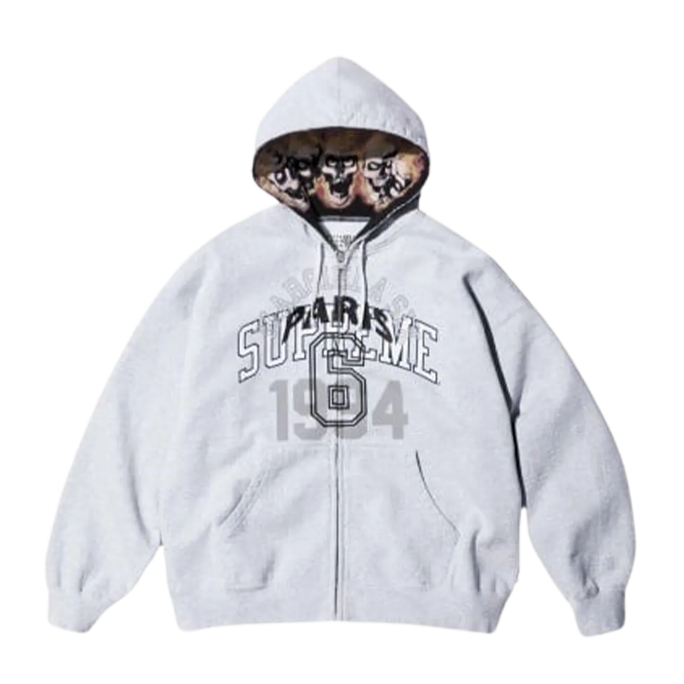 Supreme x MM6 Maison Margiela Zip Up Hoodie 'Light Grey'