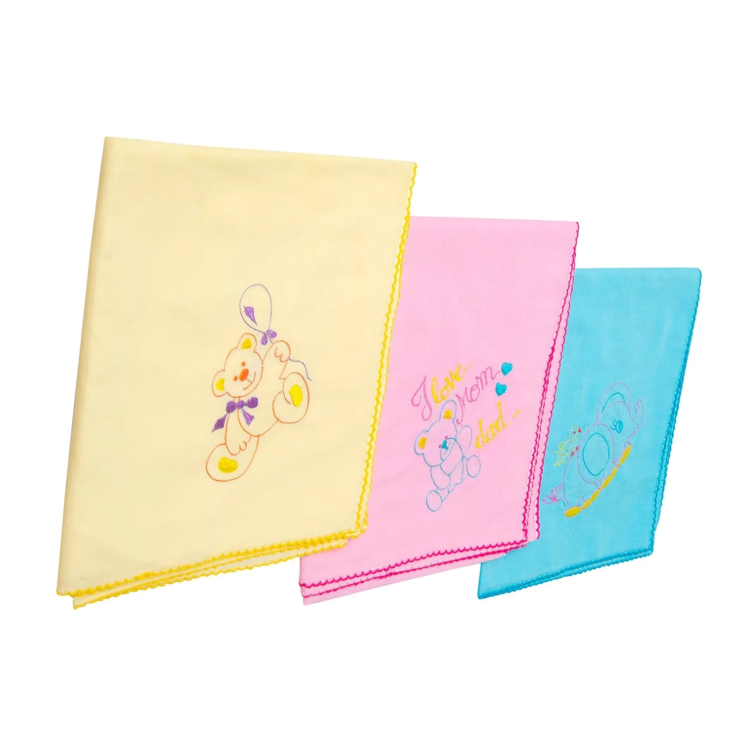 Swaddle Wrapper Pack Of 3 Teddy Multicolour