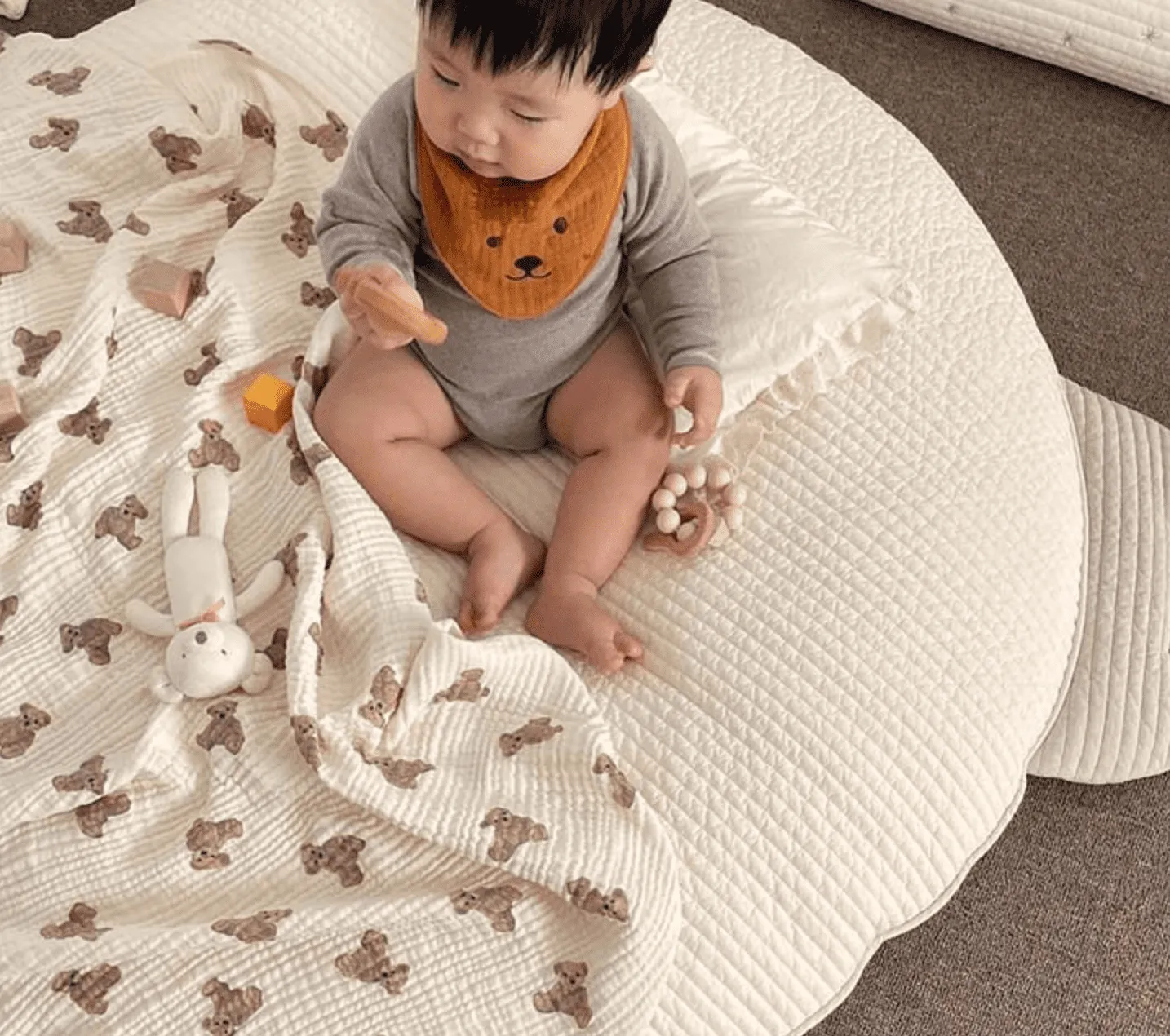 Teddy Bear Muslin Swaddle