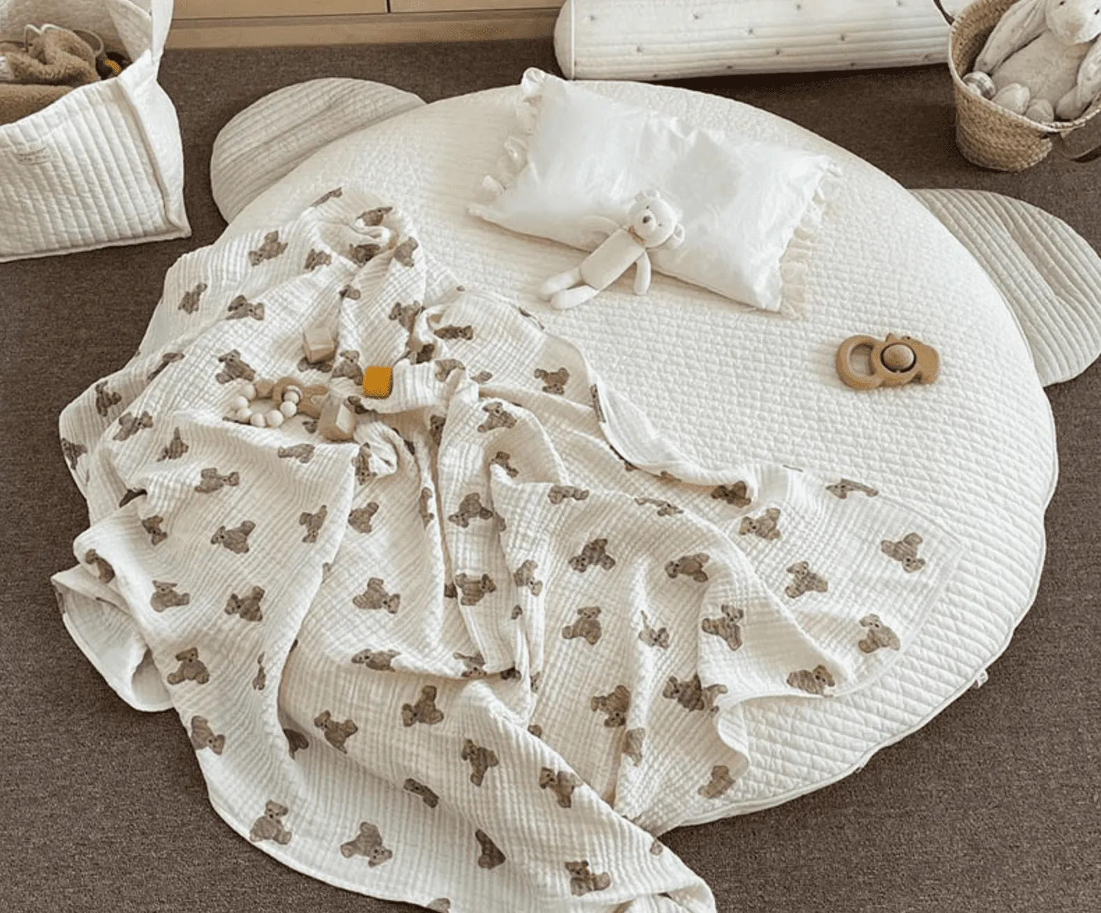 Teddy Bear Muslin Swaddle