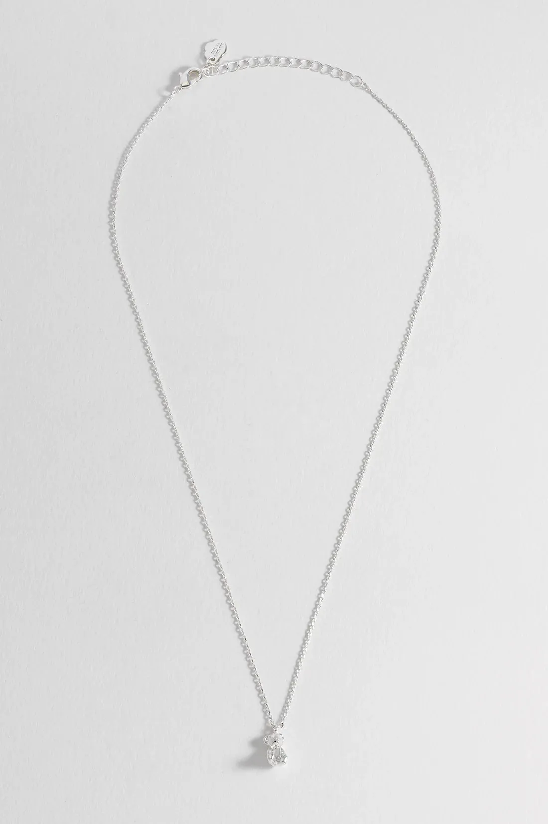 Teddy Bear Necklace - Silver Plated