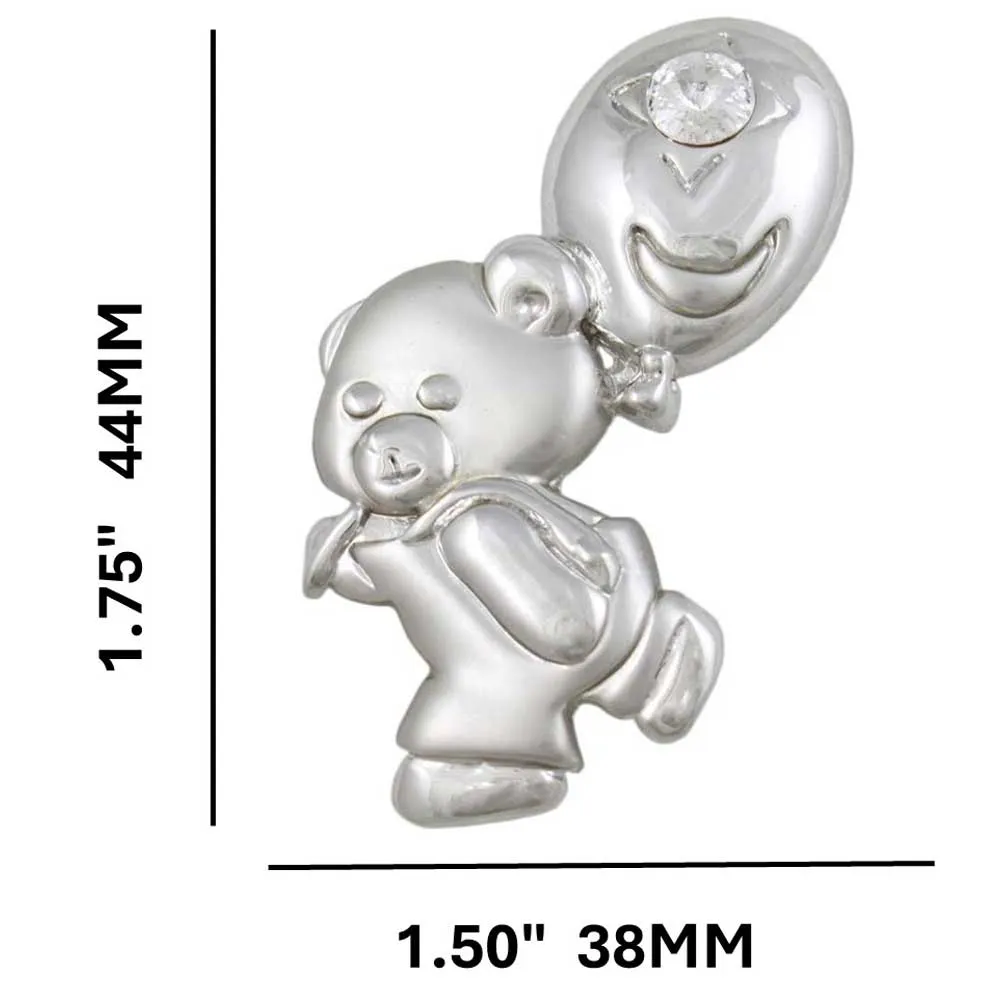 Teddy Bear with Overalls and Balloon Brooch Pin - PRA035
