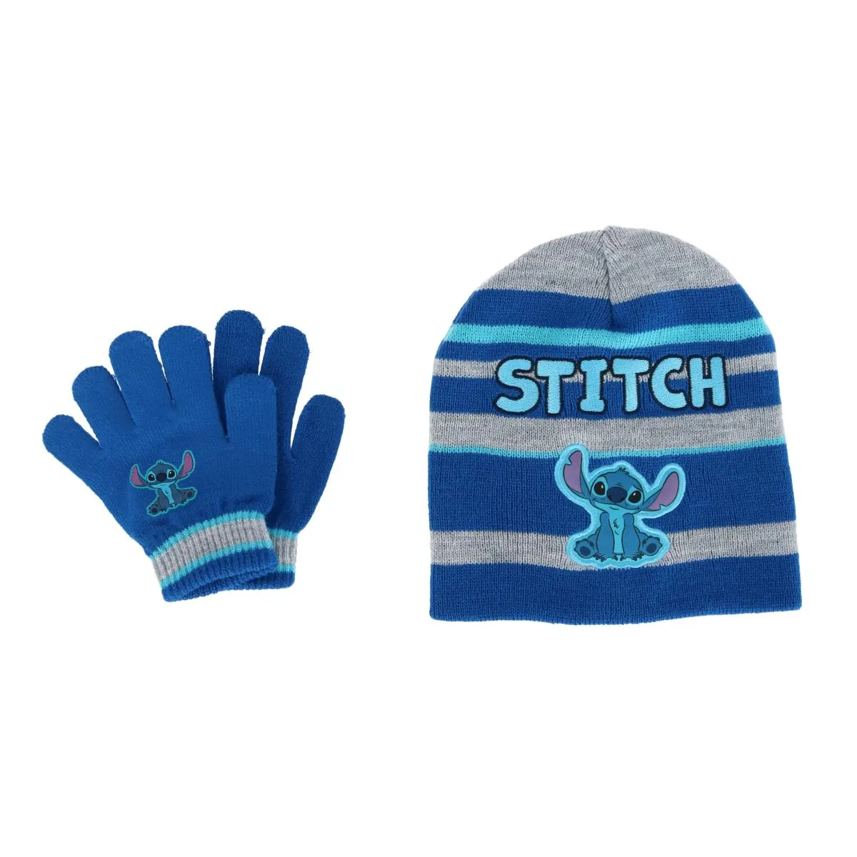 Textiel Trade Kids' One Size Fits Most Disney Lilo & Stitch Hat and Gloves Winter Set