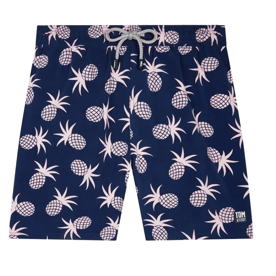 Tom & Teddy Pineapple Men Swim Shorts PINSP - Shell Pink