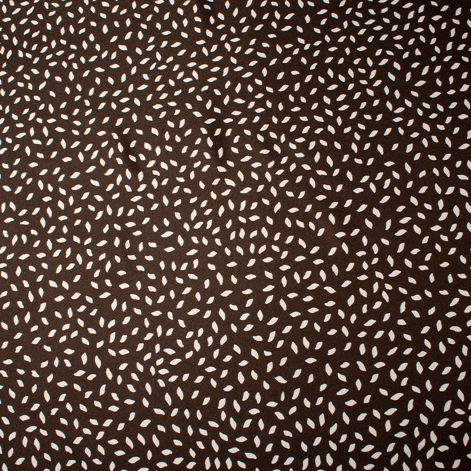 Turquoise Anchor Printed Brown Pure Silk Twill