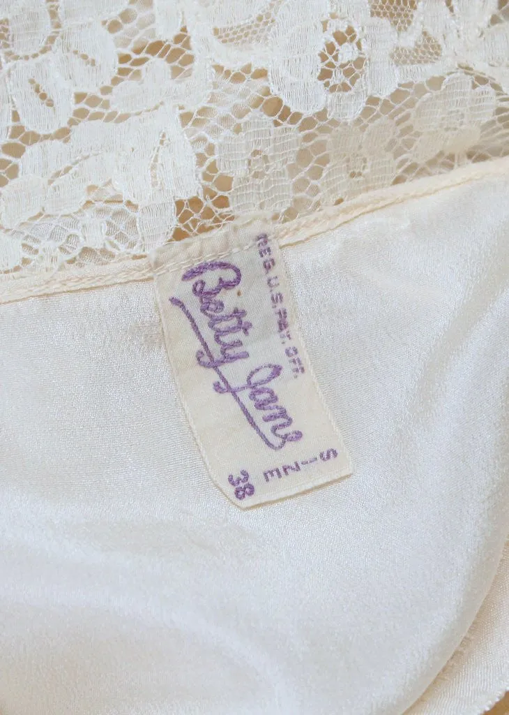 Vintage 1920s Silk and Lace Betty Jane Onesie NOS