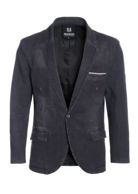 Washed Denim Black Blazer 1340