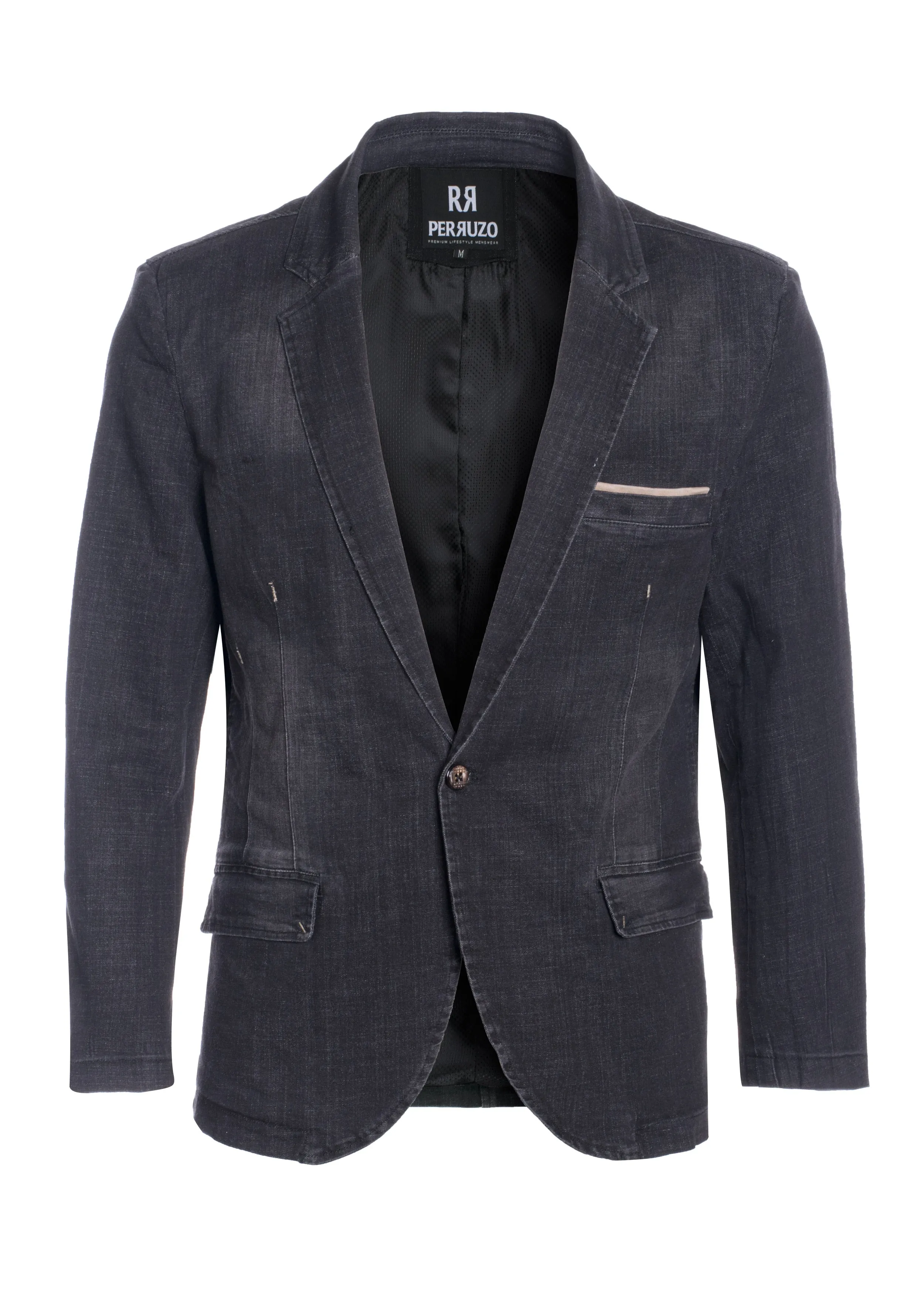 Washed Denim Black Blazer 1340