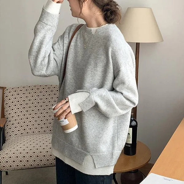 Women's Layered Knitted Jumper with Cutout Design | Ideal for Autumn/Winter
